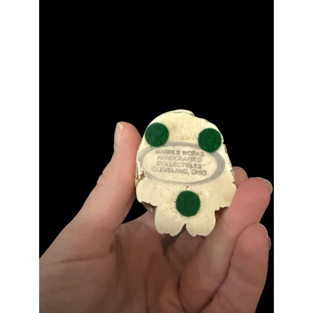 Vtg Pair Marble Works & DJ Longhorn Cow Figurines 1980s